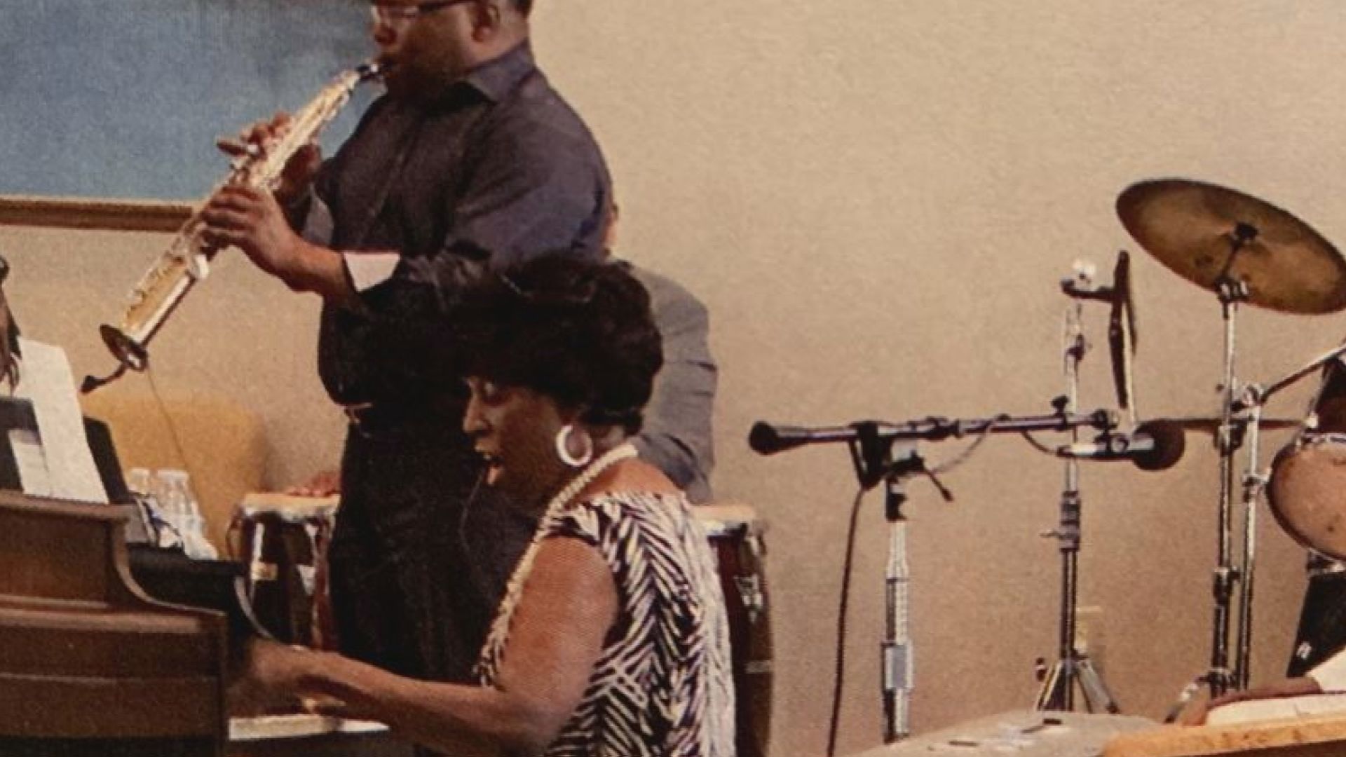 Corine playing keyboard